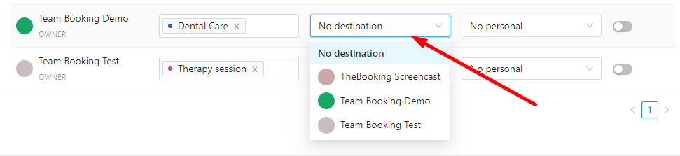 Destination Google Calendar